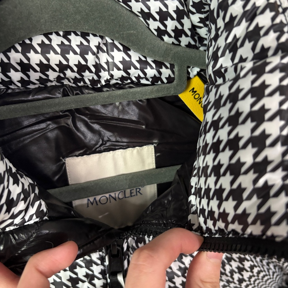 Moncler Houndstooth Patchwork Down Jacket - image 2